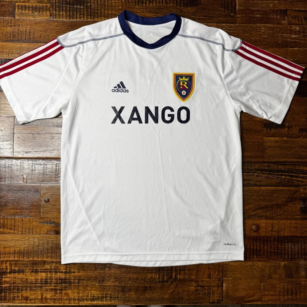 Adidas Real Salt Lake Xango Soccer‎ Jersey White Mens Large #30 Climalite MLS